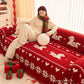 New Year Chenille Sofa Cover with Lucky Horse - image 1