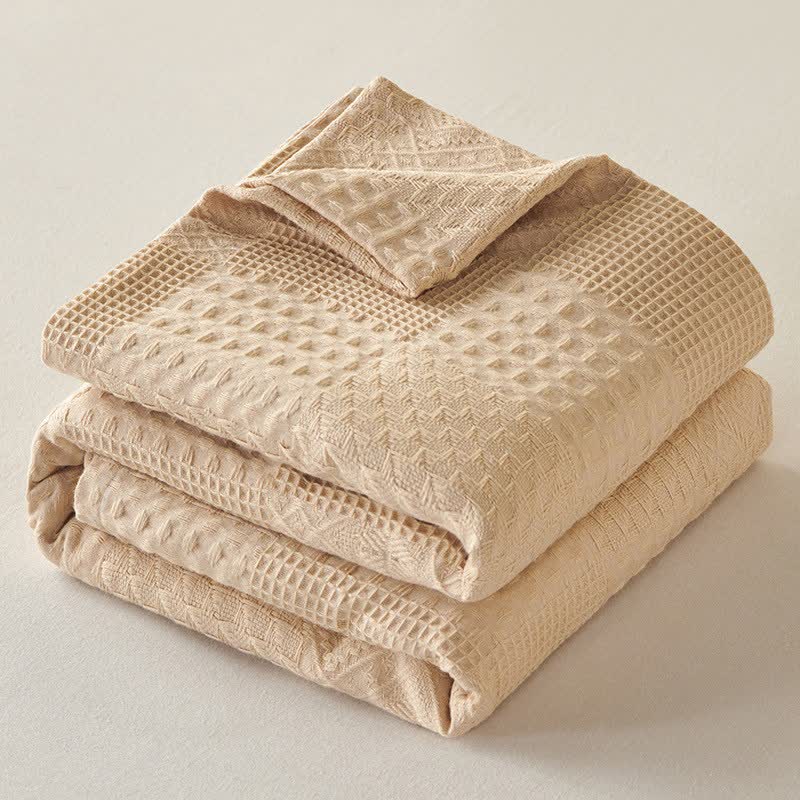 Solid Subtle Textured Cotton Quilt - Coffee - King - image 3