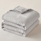Solid Subtle Textured Cotton Quilt - Light Gray - King - image 5