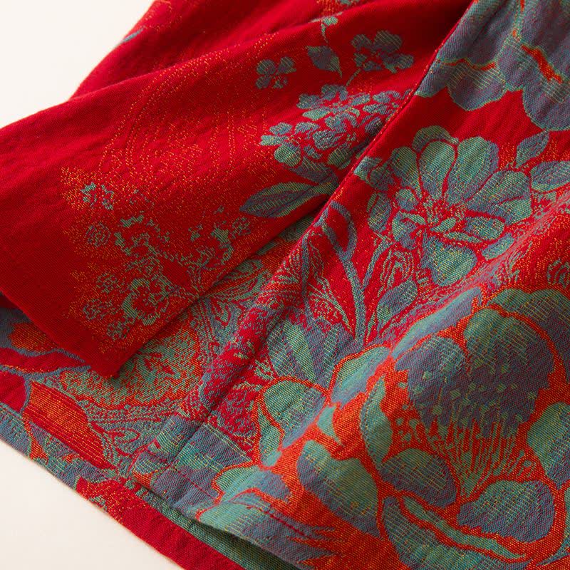 Vintage Oriental Peony Cotton Pajama Set - image 4