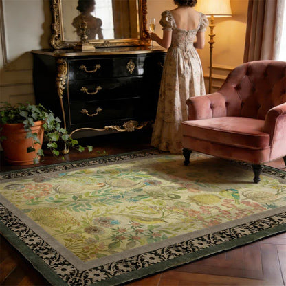 Country Floral & Bird Non-Slip Area Rug - 95" x 119" - image 0