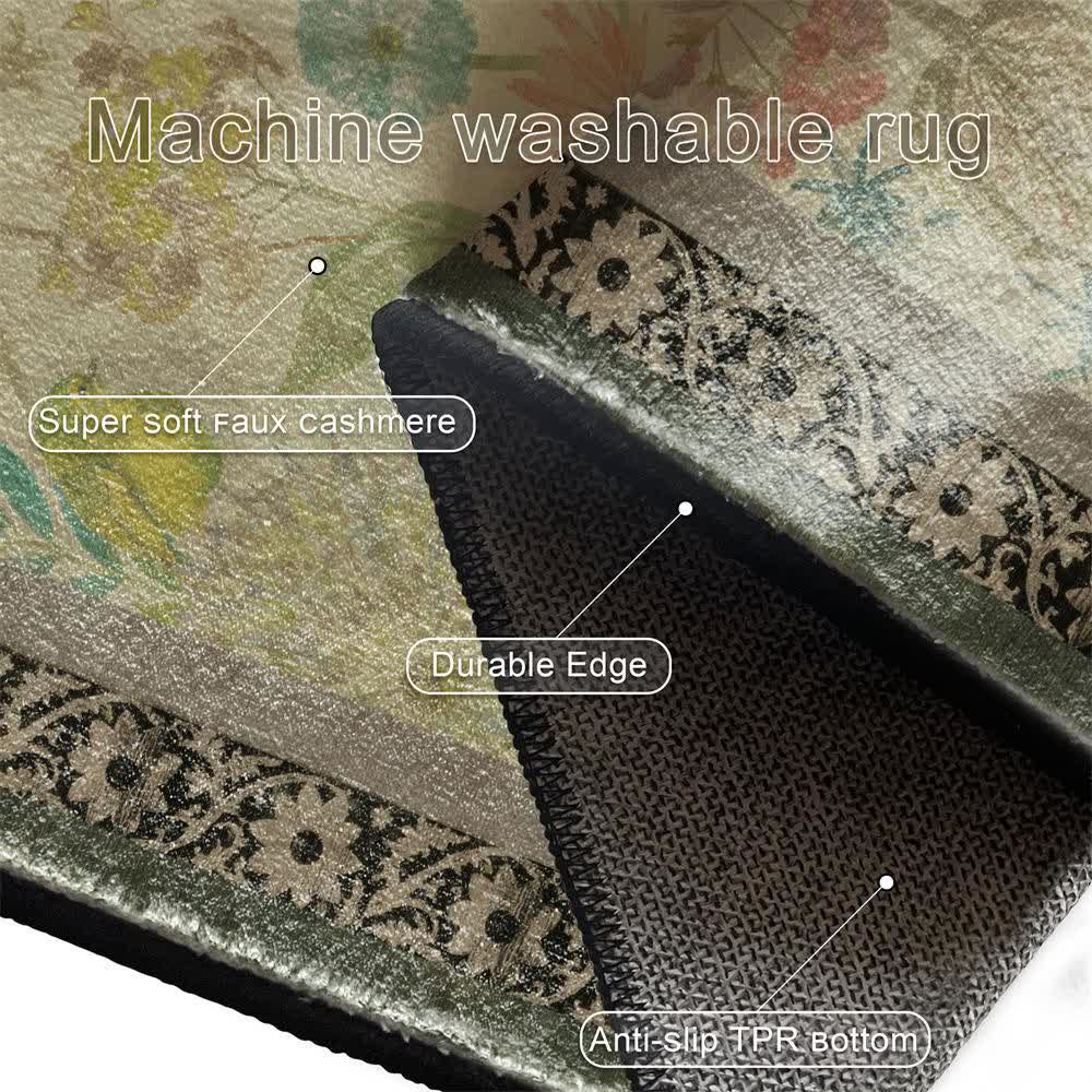 Country Floral & Bird Non-Slip Area Rug - image 6