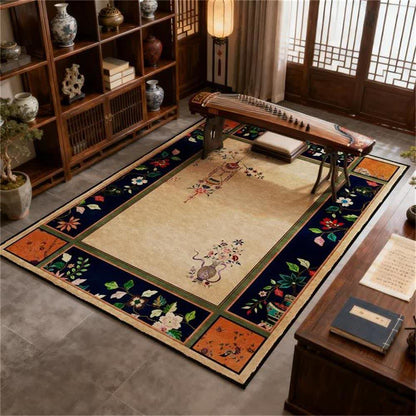 Vintage Floral with Classical Vase Area Rug - 95" x 119" - image 0