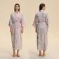 Paradise Florals Peach Blossom & Bird Kimono Style Bathrobe - image 2