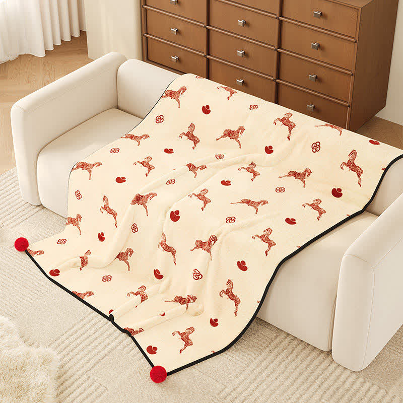 Year of the Horse Prosperity Fleece Throw - image 3