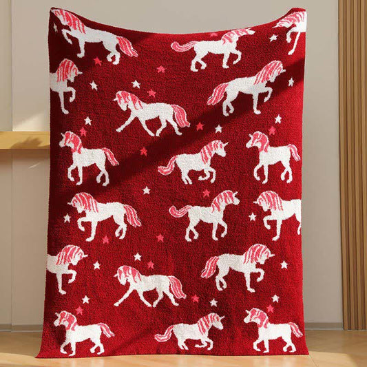 Ultra-Soft Unicorn Yarn Throw Blanket - 47"W x 63"L - image 0