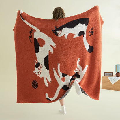 Playful Cats Knit Fleece Throw Blanket - 51"W x 67"L - image 0