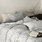 Vintage Subtle Leaf Cotton Gauze Bedding Set(4PCS) - Gray - King - image 12