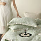 Vintage Subtle Leaf Cotton Gauze Bedding Set(4PCS) - image 4