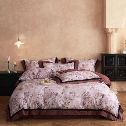 Dreamy Floral & Butterfly Cotton Bedding Set(4PCS) - Pink - King - image 0