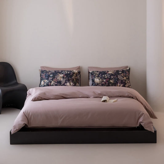 Solid Color Cotton Bedding Set - Purple - 6-Piece Set (Includes Extra Printed Pillowcases) - King - image 0