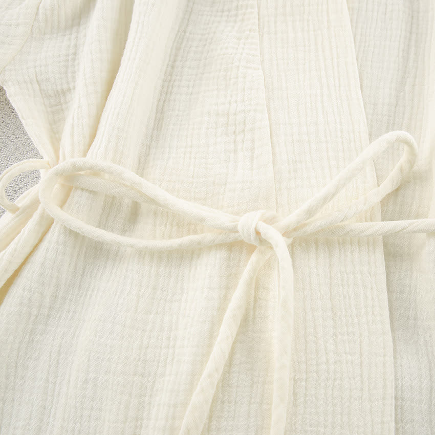 Beige Pure Cotton Kimono Robe - image 11