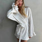 Heart Print Long Sleeve Short Kimono Robe - image 1