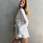 Heart Print Long Sleeve Short Kimono Robe - image 1