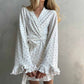 Heart Print Long Sleeve Short Kimono Robe - image 2