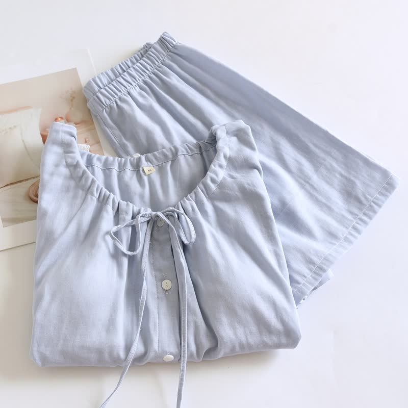 Solid Cotton Lace Trim Tank Pajamas - image 9