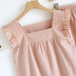 Cotton Gauze Plaid Flutter Sleeve Tank Pajamas - image 12