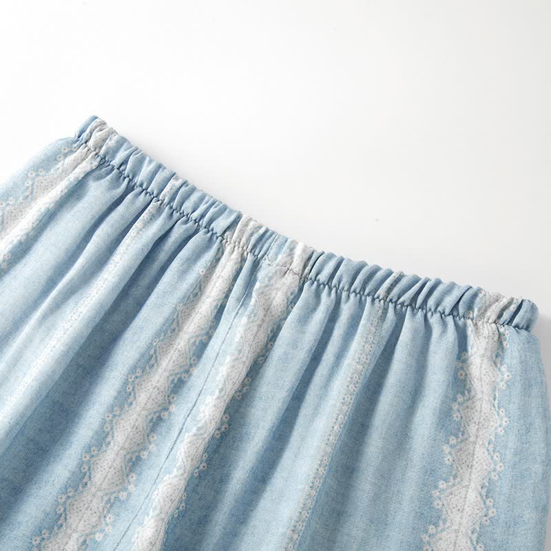 Bamboo Fiber Blue Vertical Pattern Loungewear - image 11