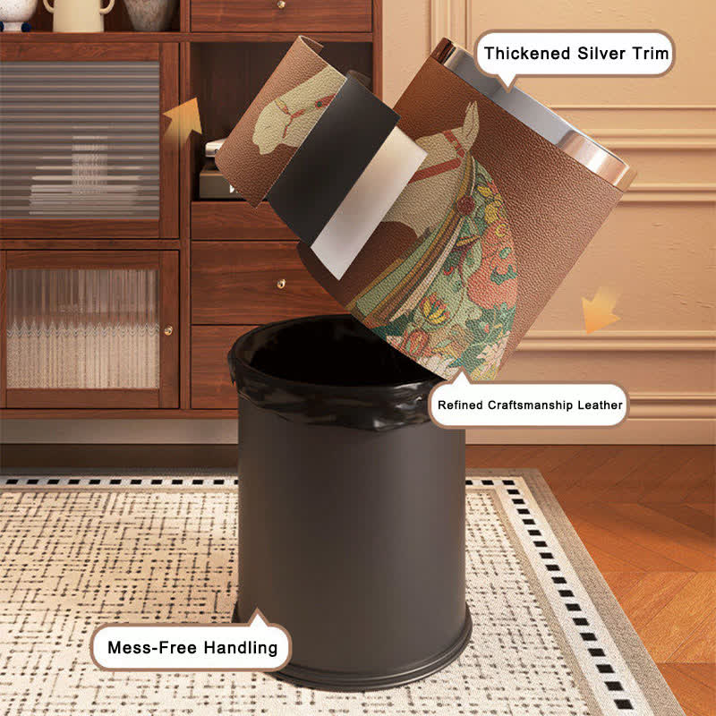 Equestrian Series Leather Decorative Waste Bin - image 4
