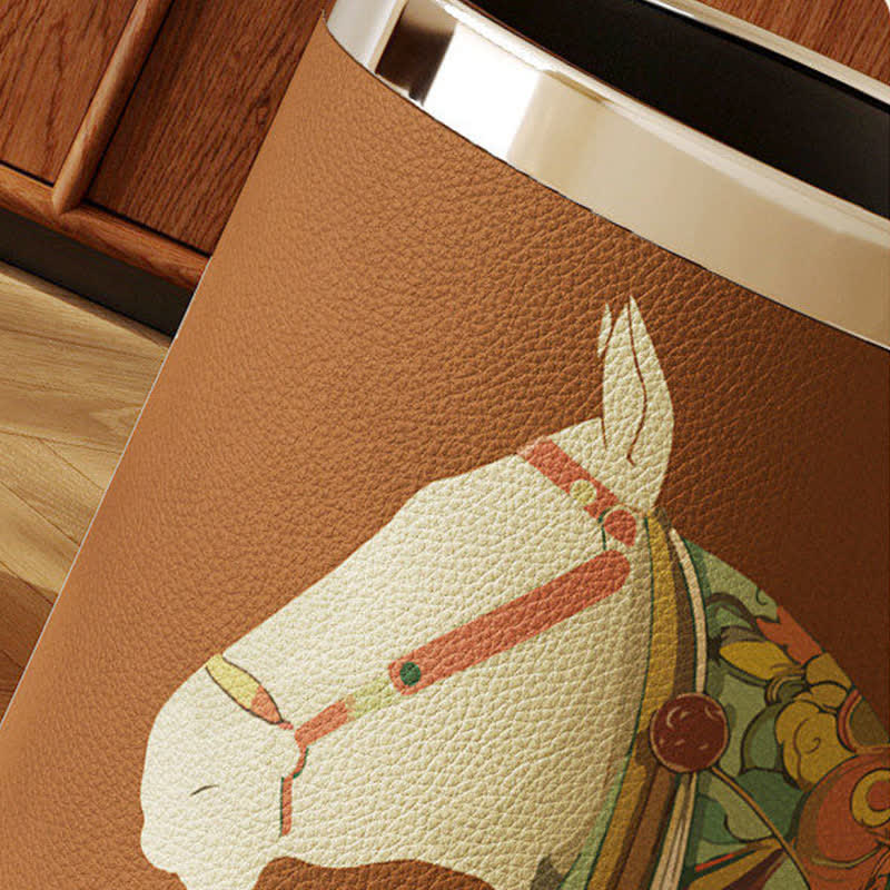 Equestrian Series Leather Decorative Waste Bin - image 2