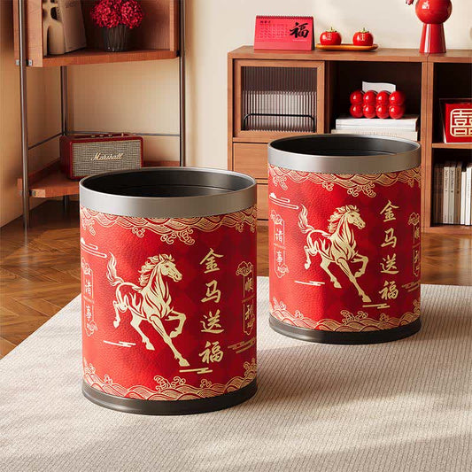 Oriental Heritage Galloping Horse Waste Bin - 9"W x 9"L x 10"H - image 0