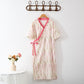 Elegant Floral Print Tie-Back Nightgown with Pocket - image 9