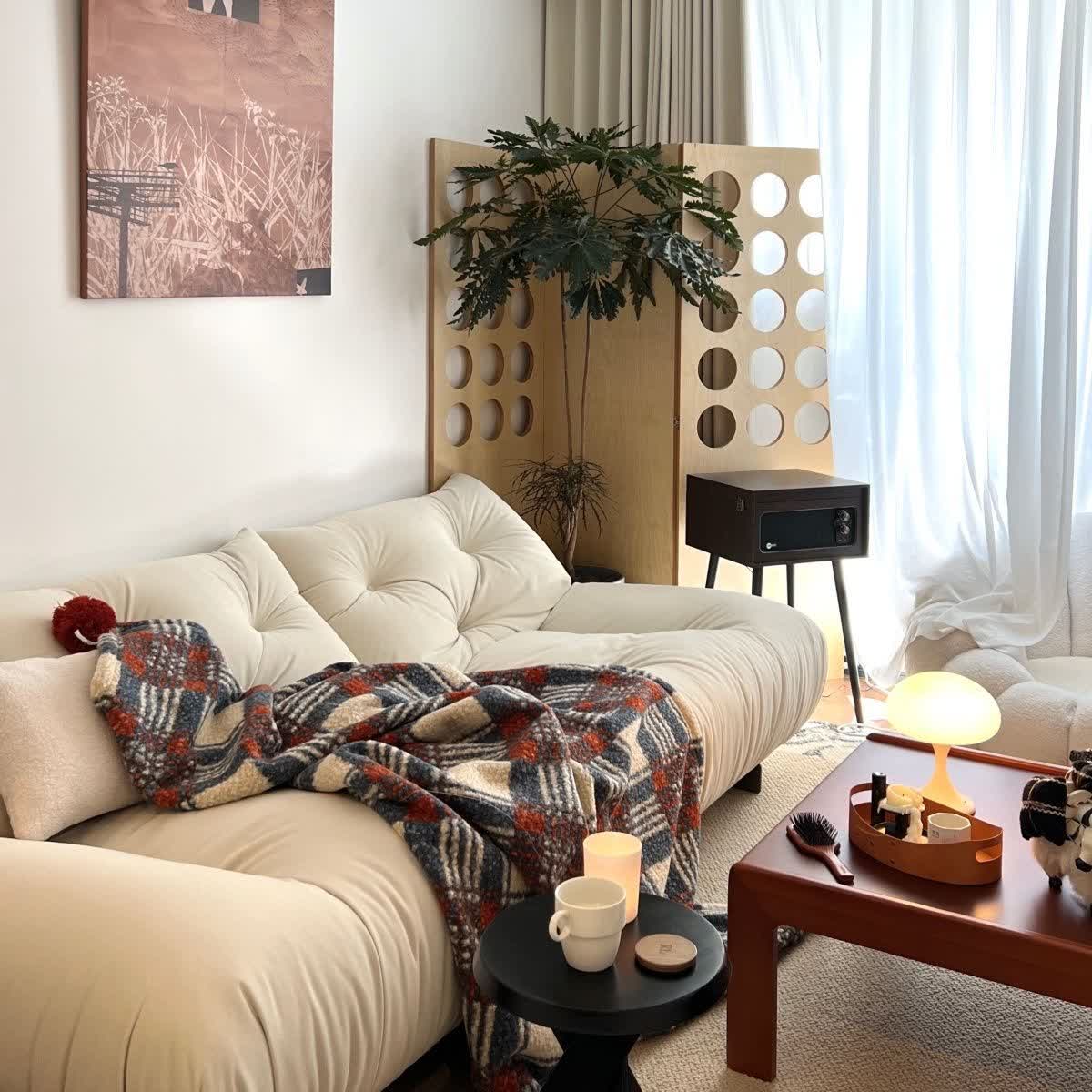 Blue and Red Plaid Throw Blanket - image 1