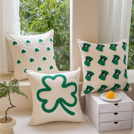 Festive Irish Shamrock Throw Pillow Cover - image 1