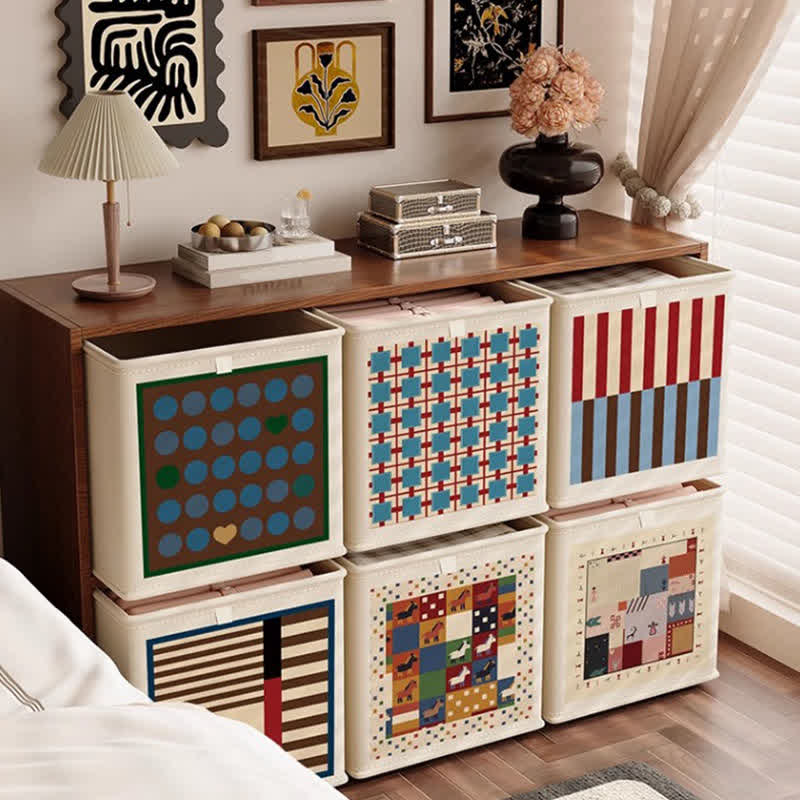 Blue Plaid Foldable Fabric Storage Basket - image 2