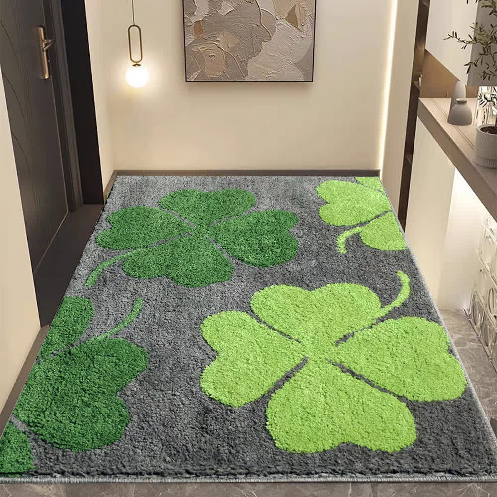 Fresh Four-Leaf Clover Floor Rug - Dark Gray - 31" x 47" - image 4