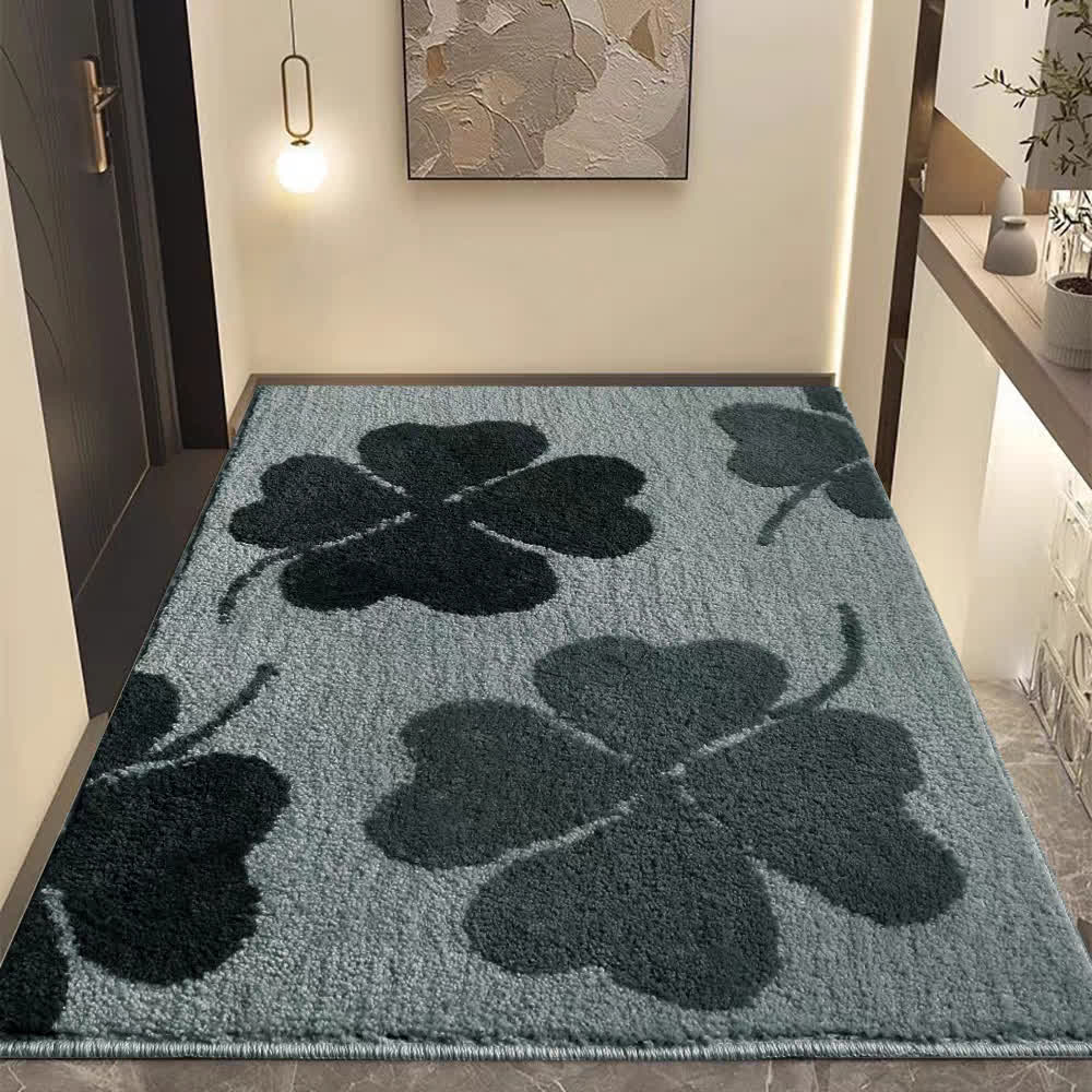 Fresh Four-Leaf Clover Floor Rug - Gray - 31" x 47" - image 3