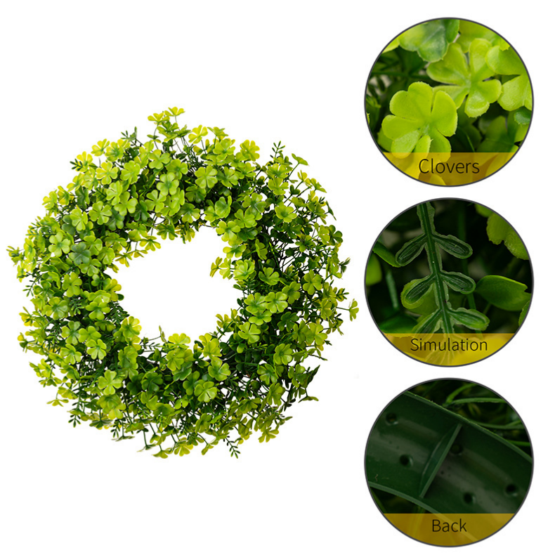 St. Patrick's Day Artificial Four-Leaf Clover Wreath - image 7