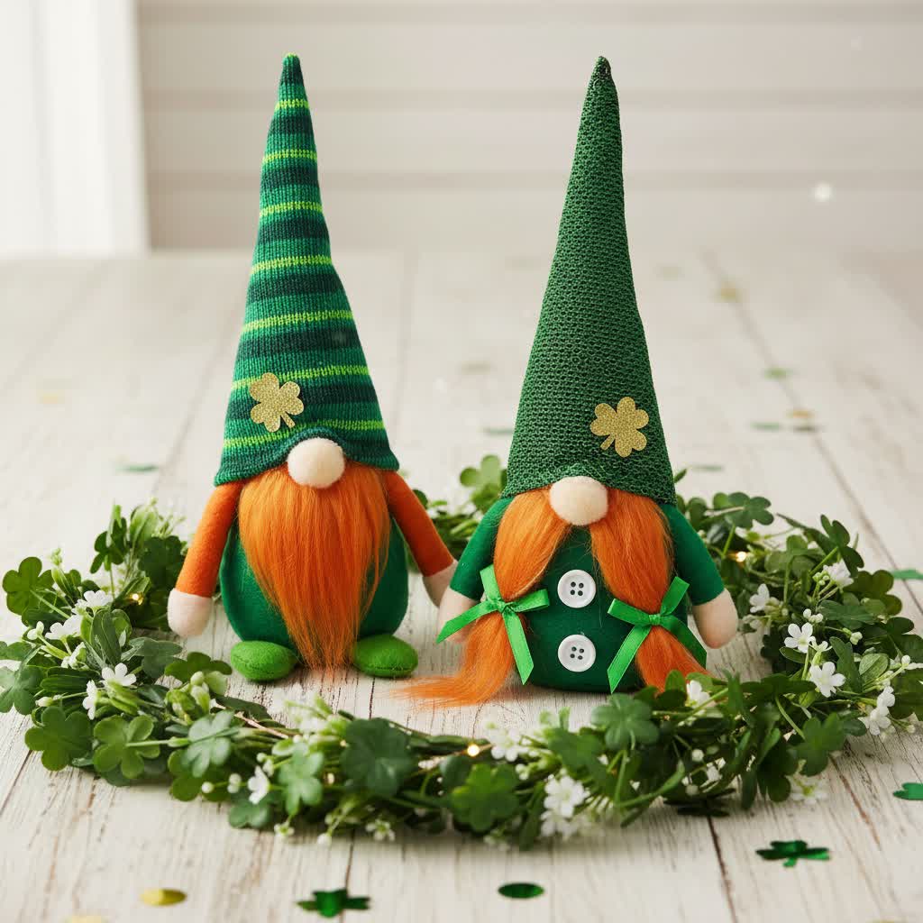 St. Patrick's Day Faceless Doll Ornaments - image 2