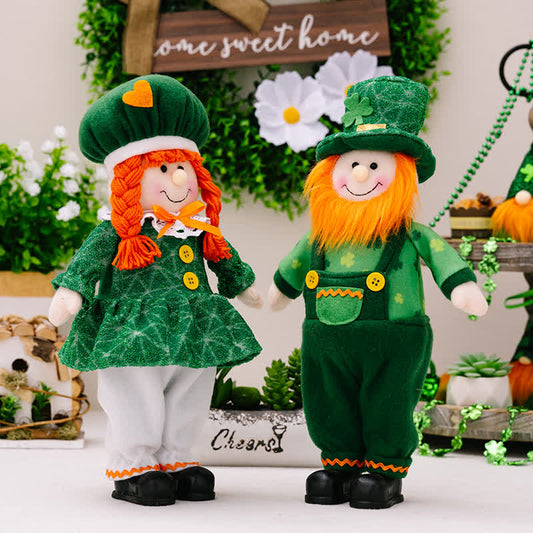 St. Patrick's Day Leprechaun Couple Dolls - image 1