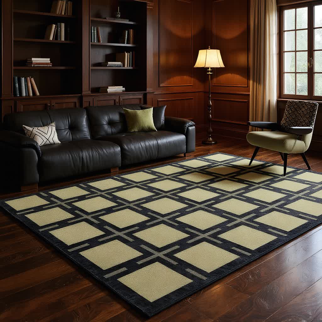 Retro Plaid Pattern Area Rug - image 1