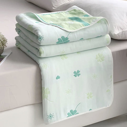 Four-Leaf Clover Cotton Gauze Blanket - 79"W x 94"L - image 0