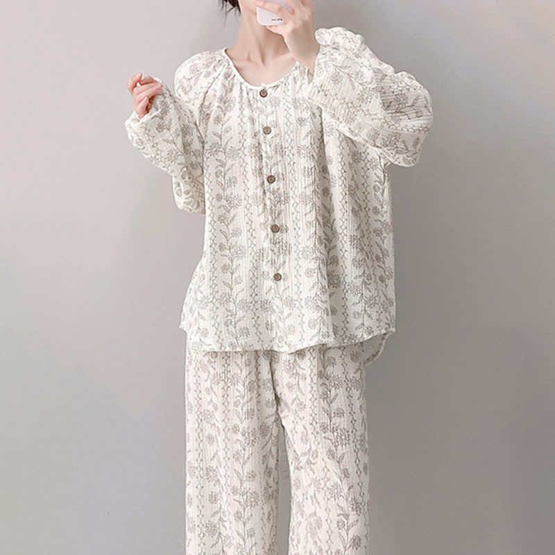 Sunflower Double Gauze Cotton Pajama Set - image 1