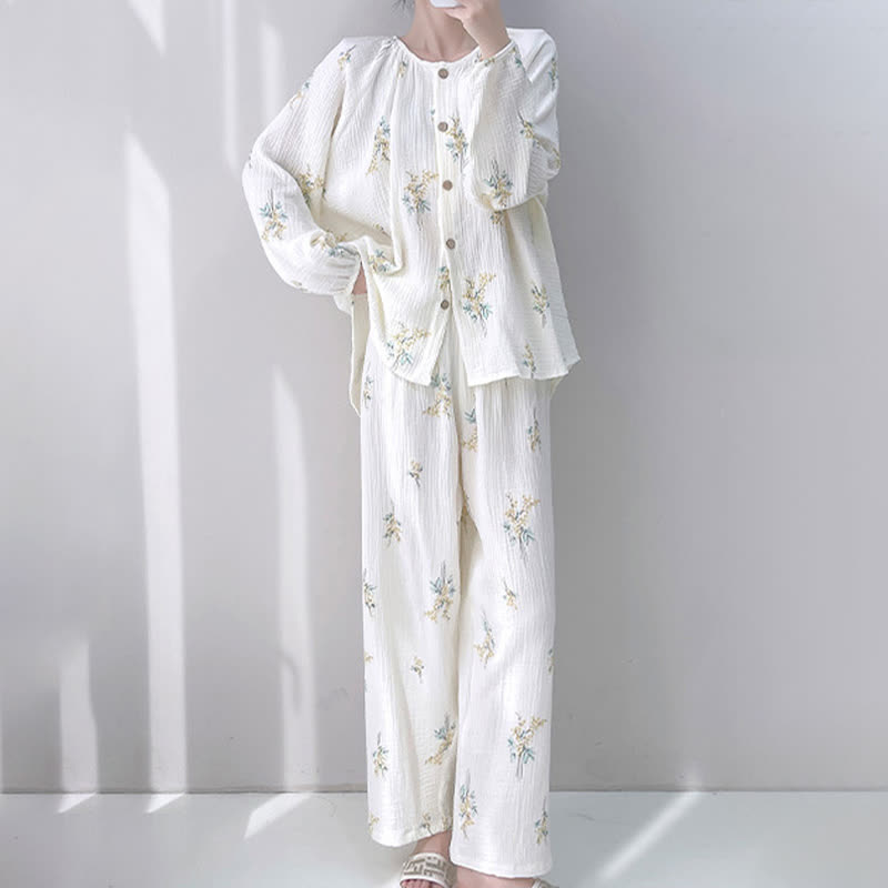 Bouquet Double Gauze Cotton Loungewear Set - image 1