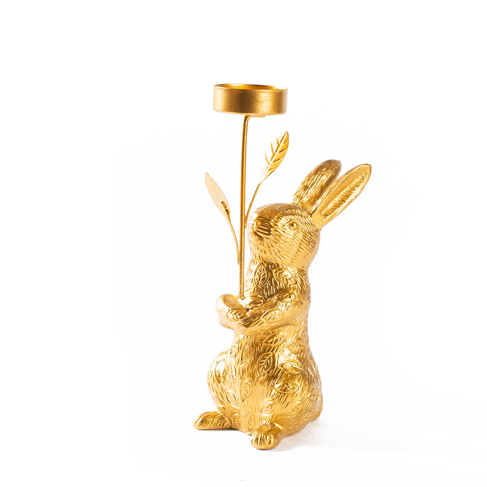 Easter Golden Bunny Candle Holder Decor - image 4