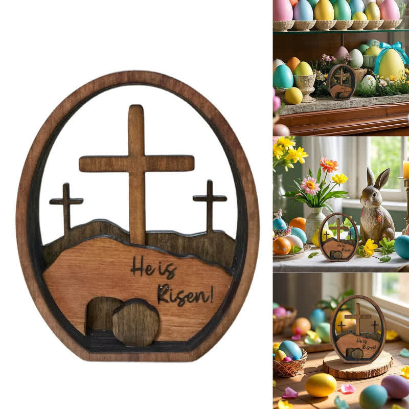 Empty Tomb Easter Wood Egg Decor - image 4