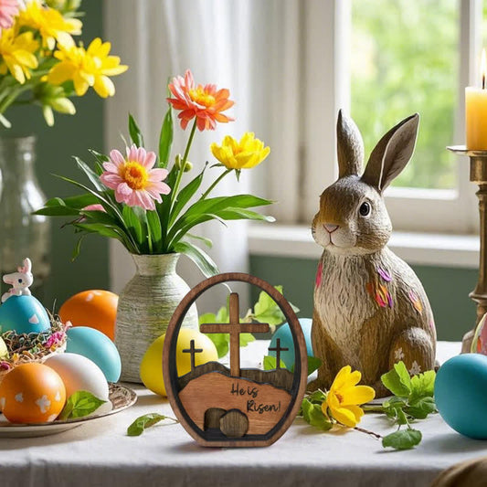Empty Tomb Easter Wood Egg Decor - image 1