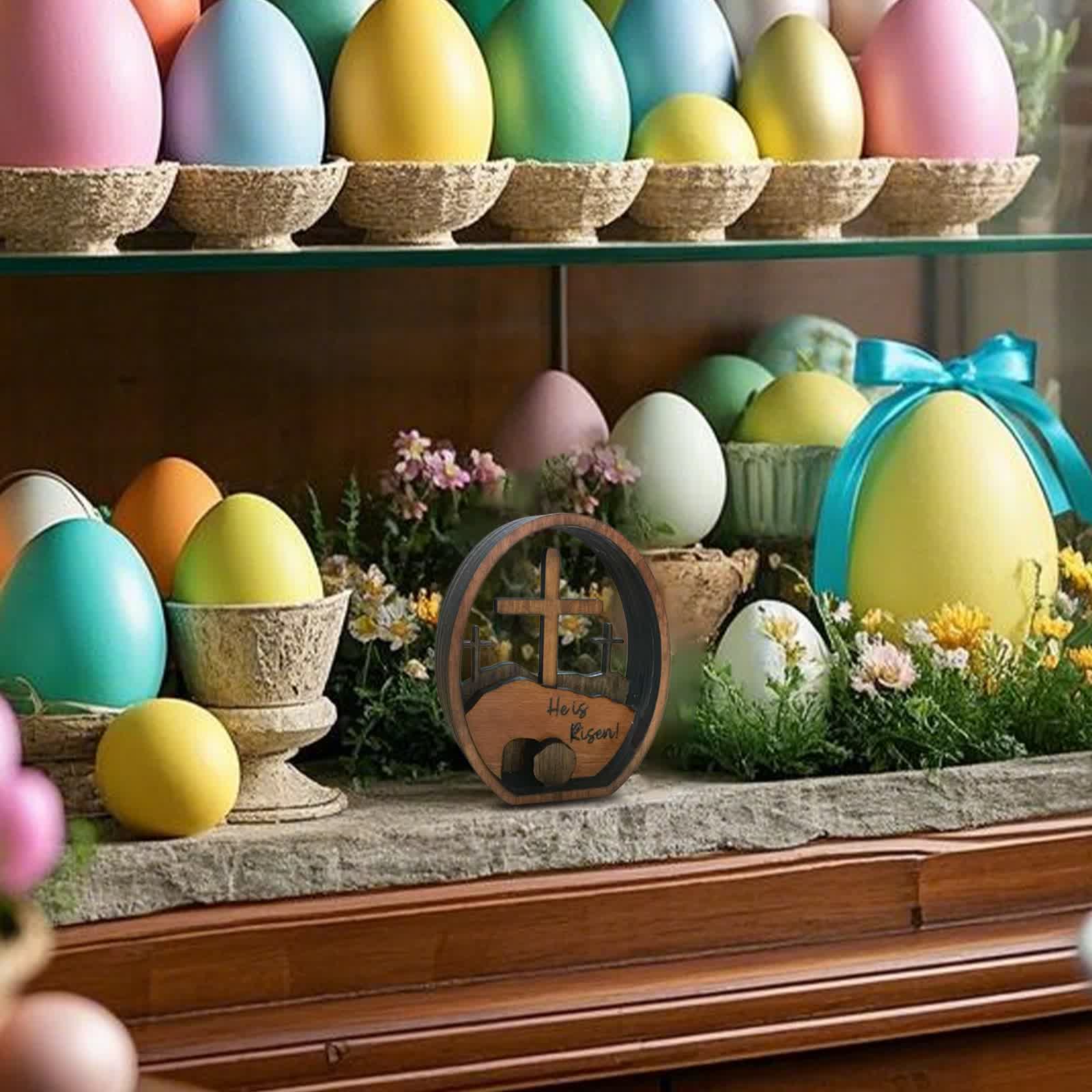 Empty Tomb Easter Wood Egg Decor - image 2