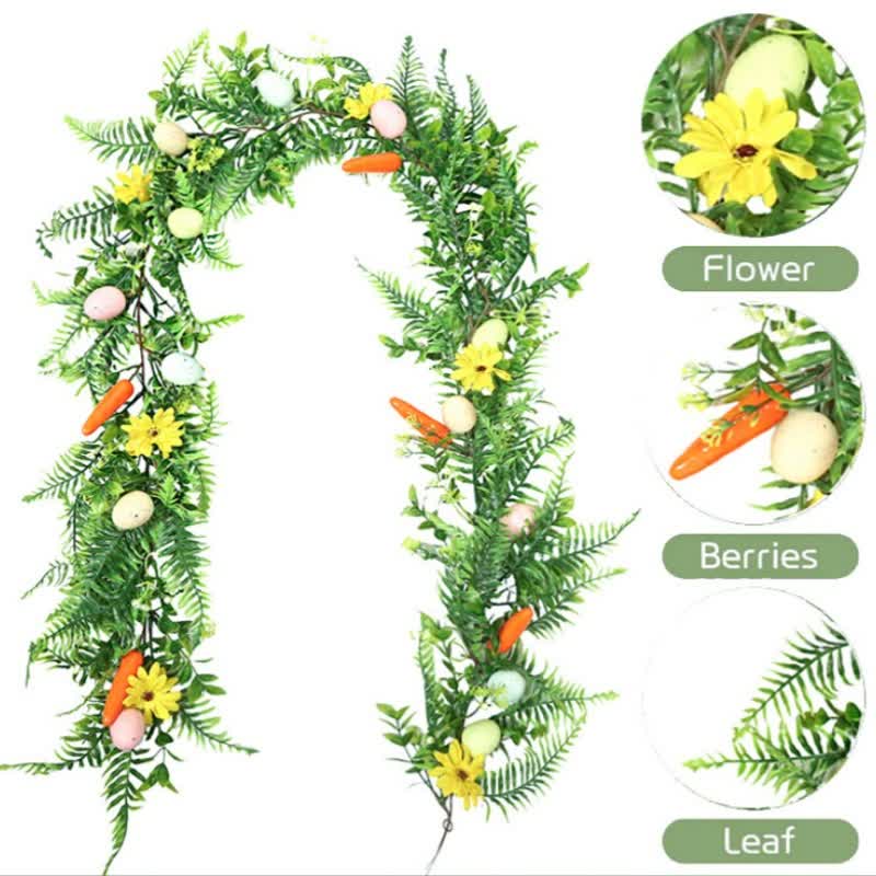 Artificial Easter Egg Floral Garland - image 4