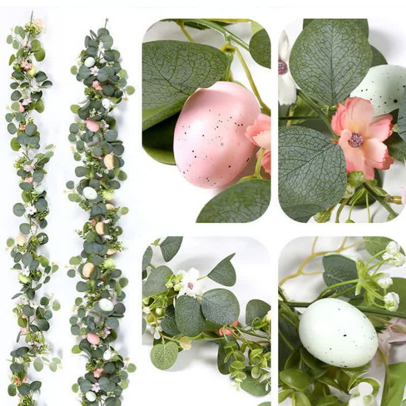 Easter Egg Pink Flower Eucalyptus Garland - image 3