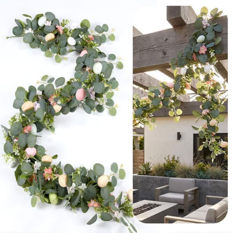 Easter Egg Pink Flower Eucalyptus Garland - image 2