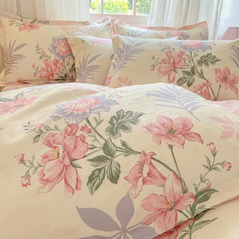 Pastoral Floral & Leaf Cotton Bedding Set(4PCS) - image 4