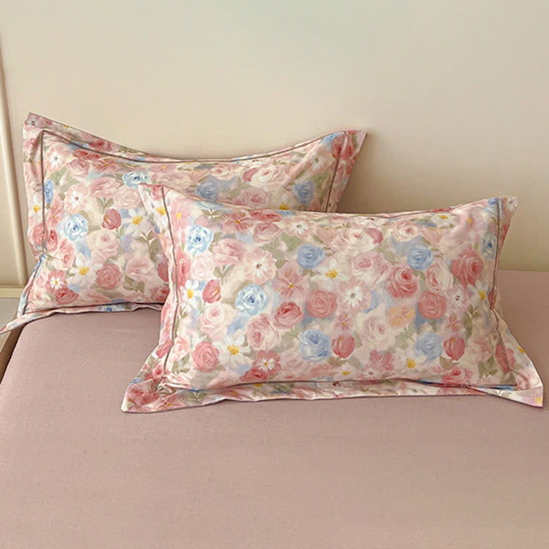 Dreamy Pink Rose Cotton Brushed Bedding Set(4PCS) - image 6
