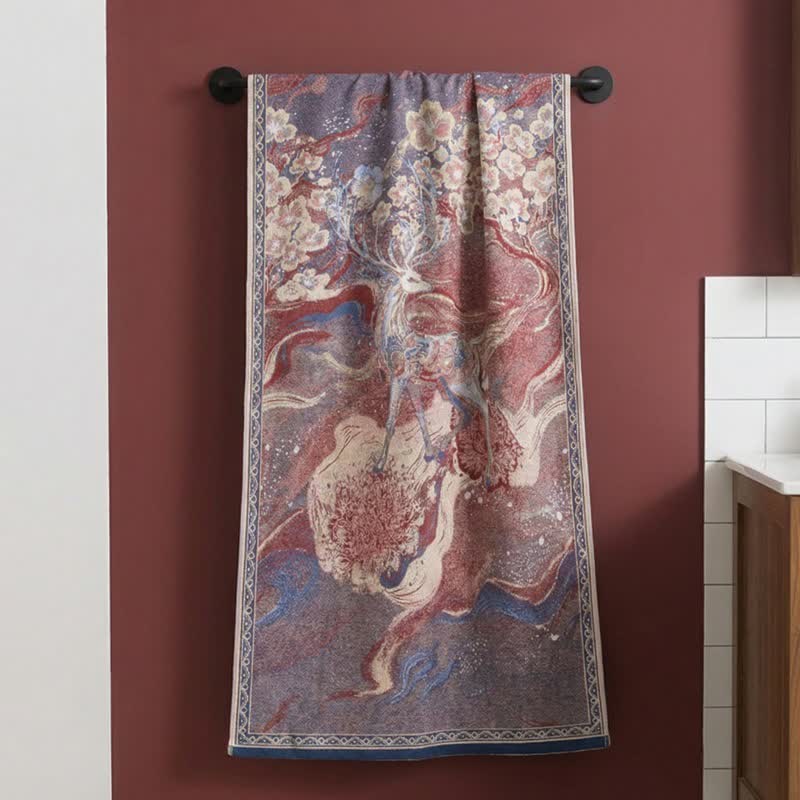 Dreamy Deer & Floral Cotton Gauze Bath Towel - image 4