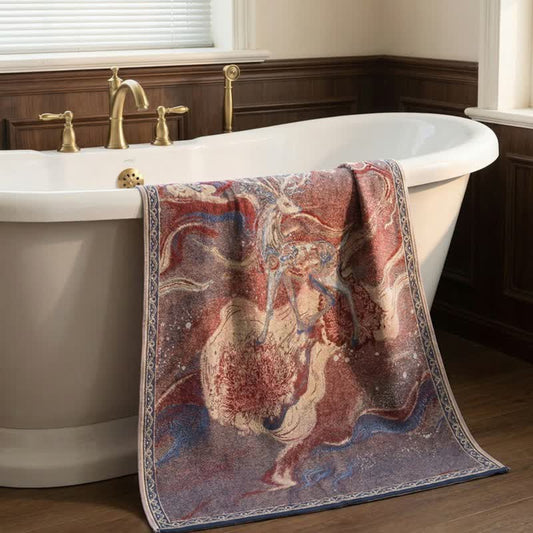 Dreamy Deer & Floral Cotton Gauze Bath Towel - image 1