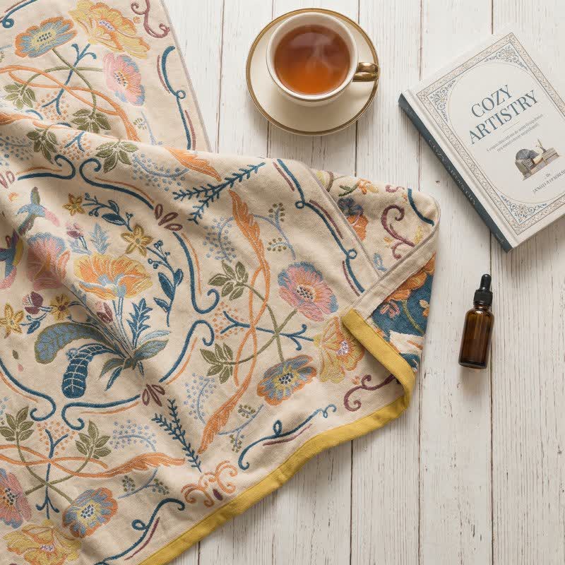 Country Floral Cotton Gauze Bath Towel - image 2